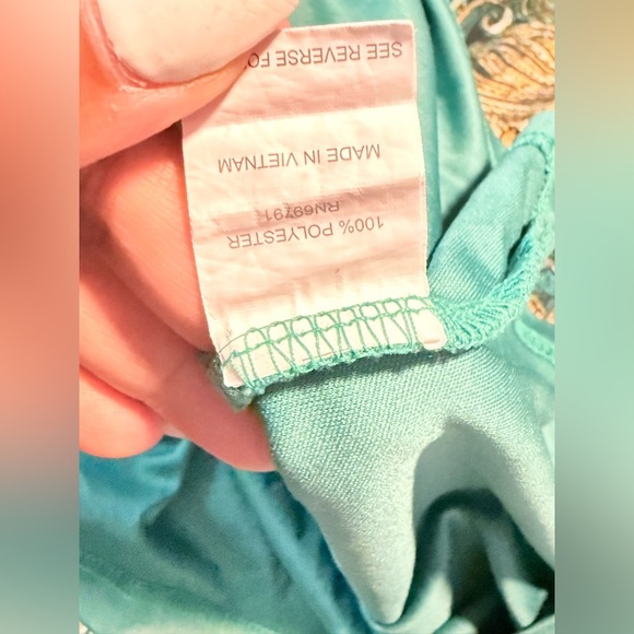 Sara Michelle Teal and Gold Floral Blouse - Picture 6 of 7